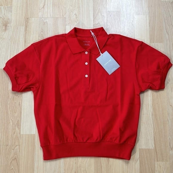 NWT Everlane Pique Organic Cotton Polo in Goji Berry Size Small - Picture 6 of 13